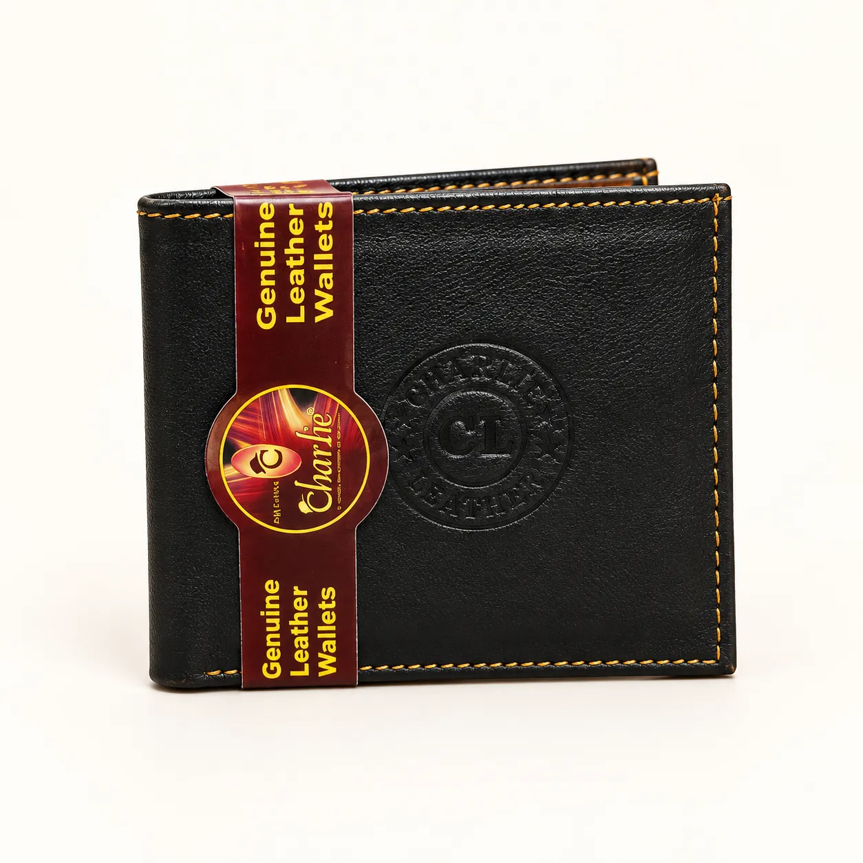 Charlie Medallion Crest Genuine Leather Bi-Fold Wallet